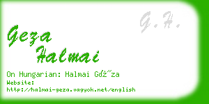 geza halmai business card